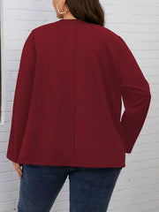  Solid Long Sleeve Open Front Blazer
