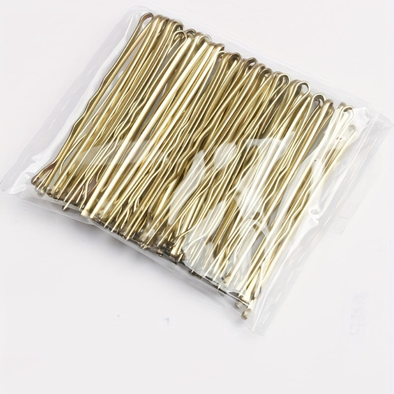 50pcs Long Golden Bobby Pins for Thick Hair