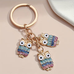 Owl Unicorn Keychain Glitter Animal Key Ring Purse Bag Backpack Key Charm