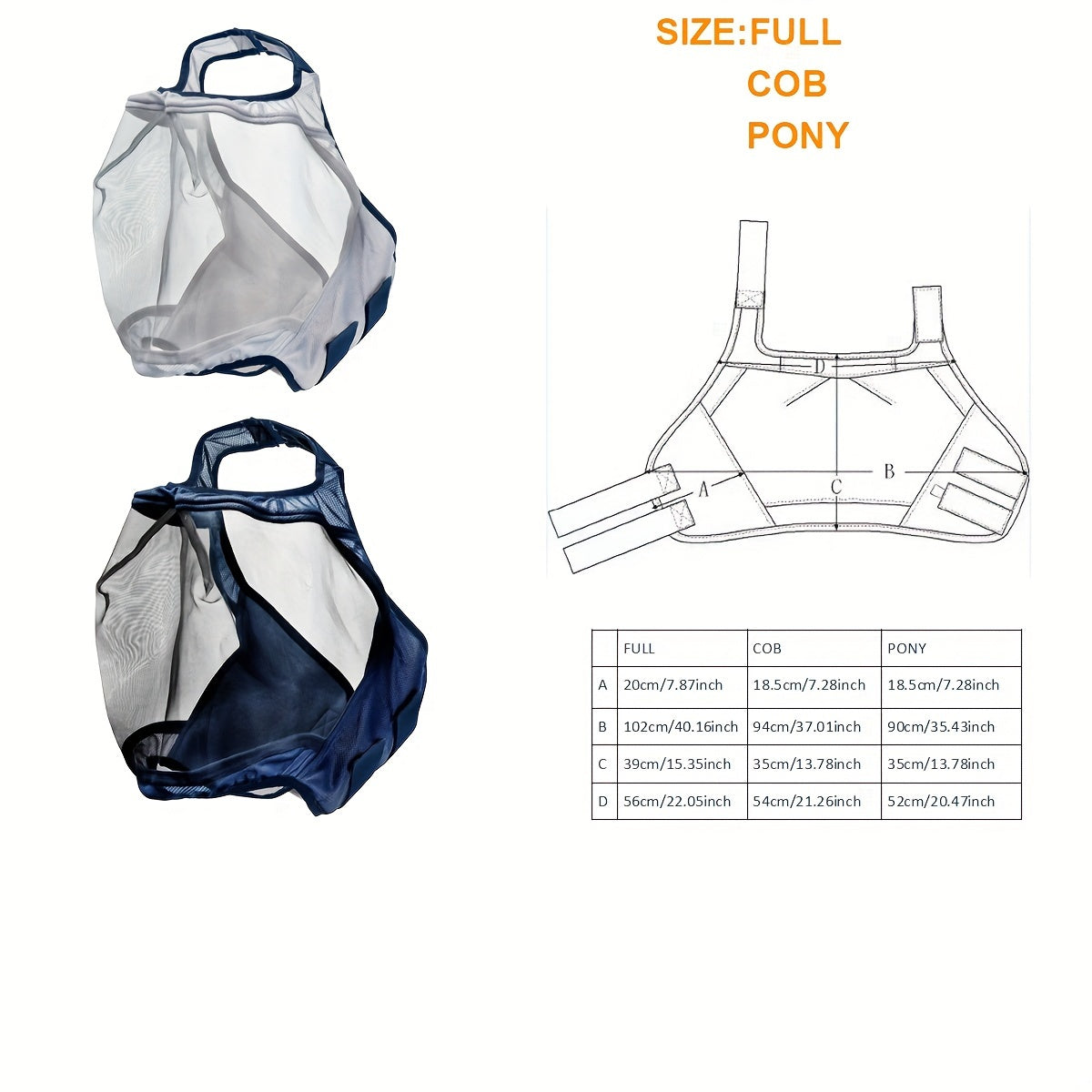 Horse Face Mask Fly Proof Mesh Cover Headgear