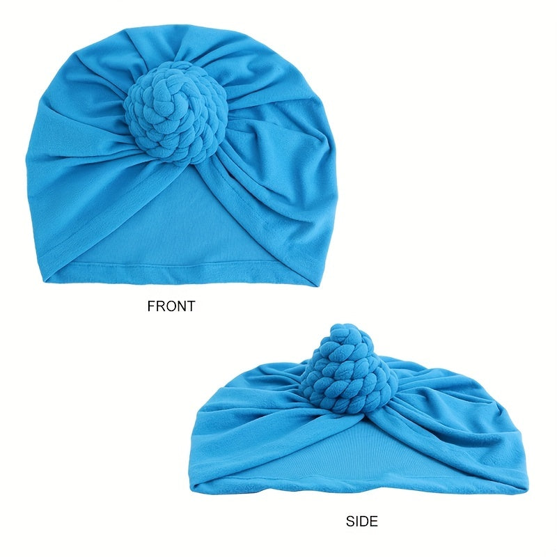 Braided Knotted Turban Cap Head Wrap Bandana Stretchy Beanie Hat