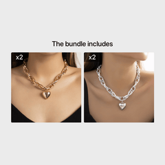 Women's Hip Hop Heart Chain Necklace