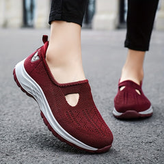 Women's Cutout Slip on Walking Shoes Sporty Running Shoes