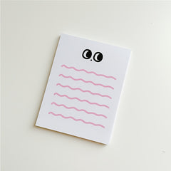 50 Pages Big Eyed Wavy Lined To-Do Lists Journal Diary Memo Pad