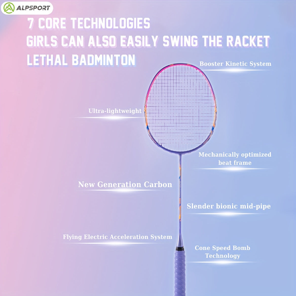 ALP GJ 10U 50g Light 22 32Lbs 100 Full Carbon Fiber Badminton Racket