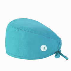 Solid Cotton Work Hat Adjustable Nurse Hat With Buttons