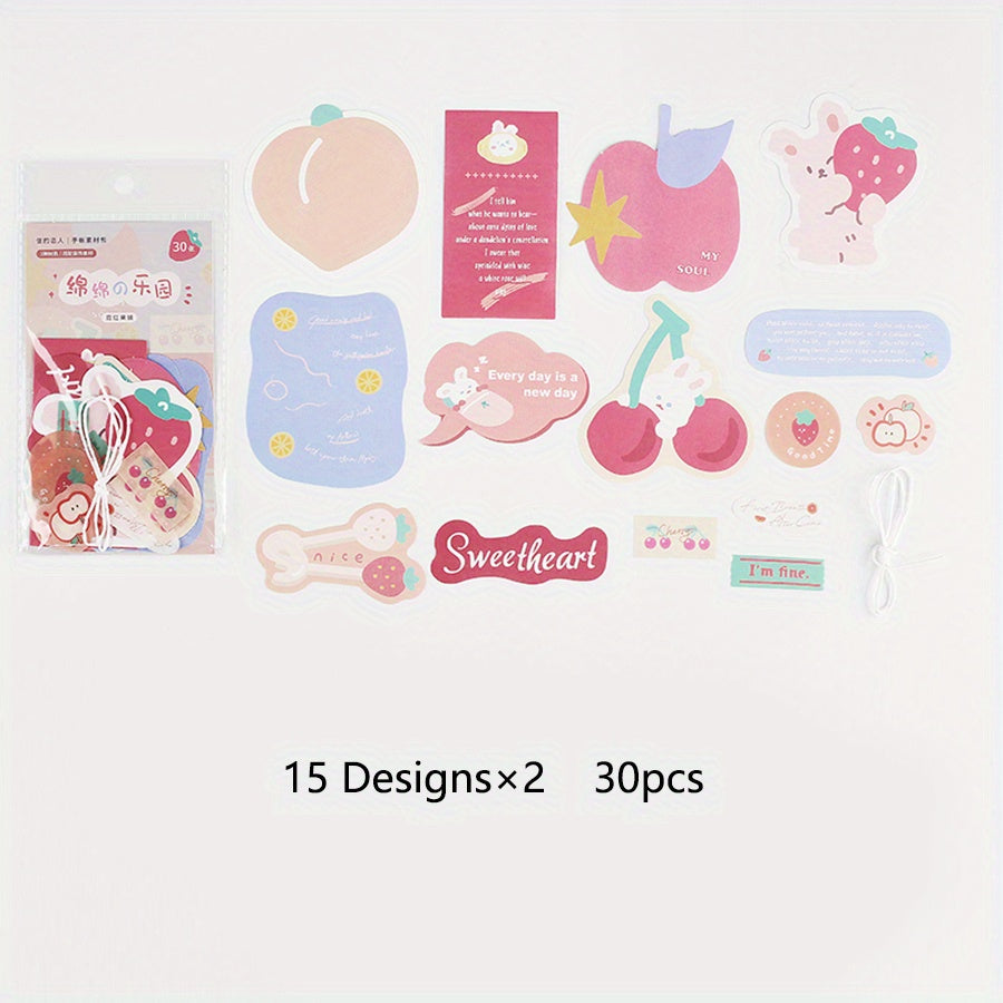 30 Sheets Sponge of Paradise Series Cartoon Journal DIY Collage Decoration