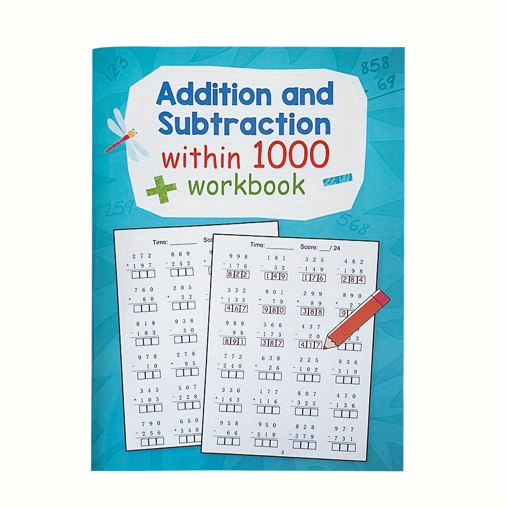 32 Pages Addition/Subtraction Within 1000 Math Workbook
