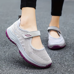 Women's Backless Walking Shoes Flying Woven Slip on Sneakers