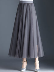 High Waist Mesh Mid-length Skirt Women's Activewear