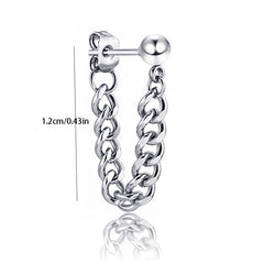Men's Silver Stud Earrings Small Steel Ball Stainless Steel