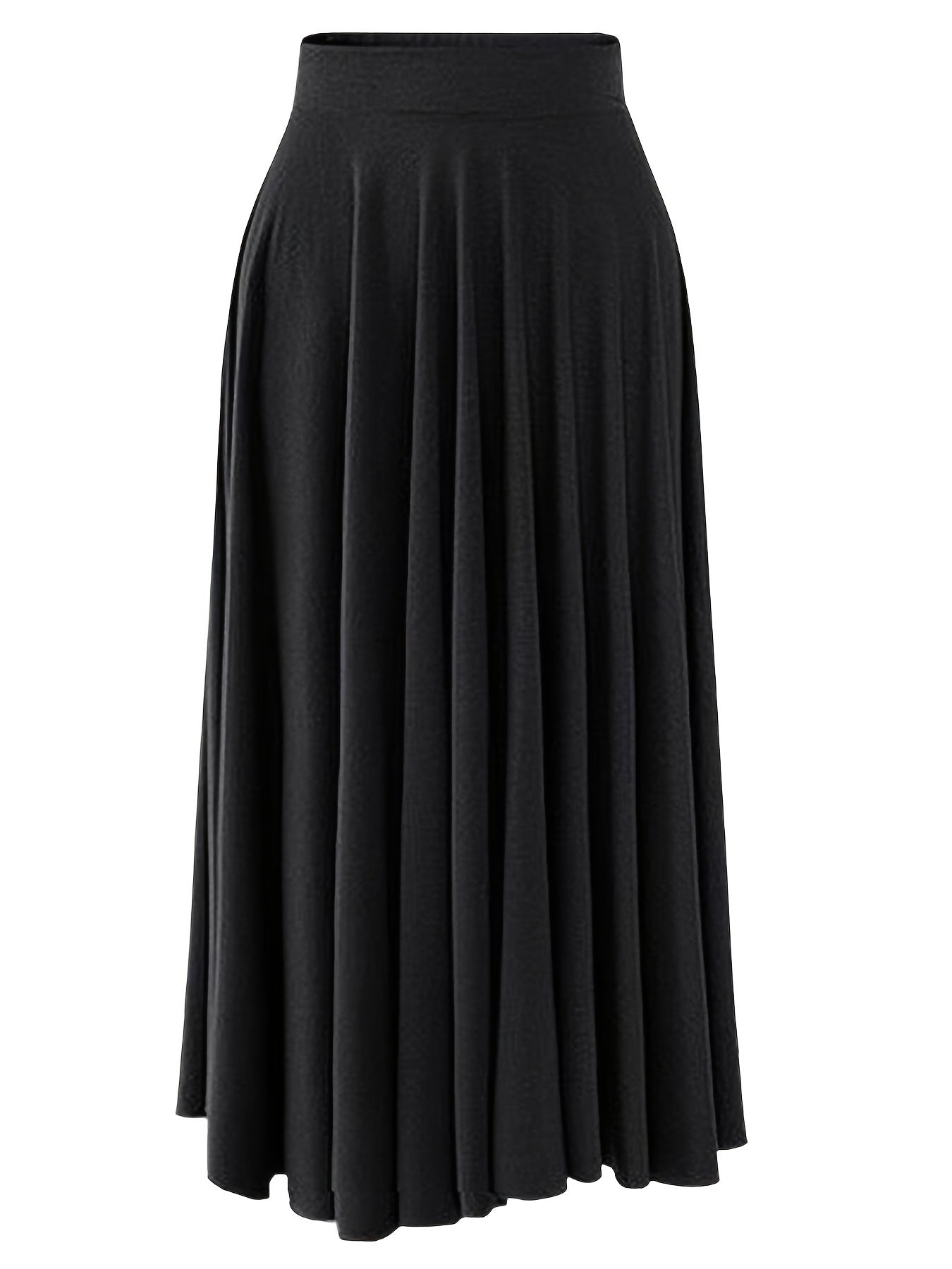  Plain Pleated High Rise Maxi Skirt