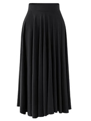  Plain Pleated High Rise Maxi Skirt