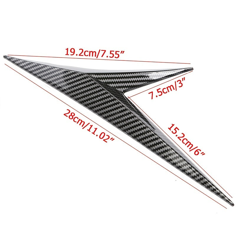 2pcs Carbon Fiber Pattern Shark Fin Spoiler Wings for Car Styling