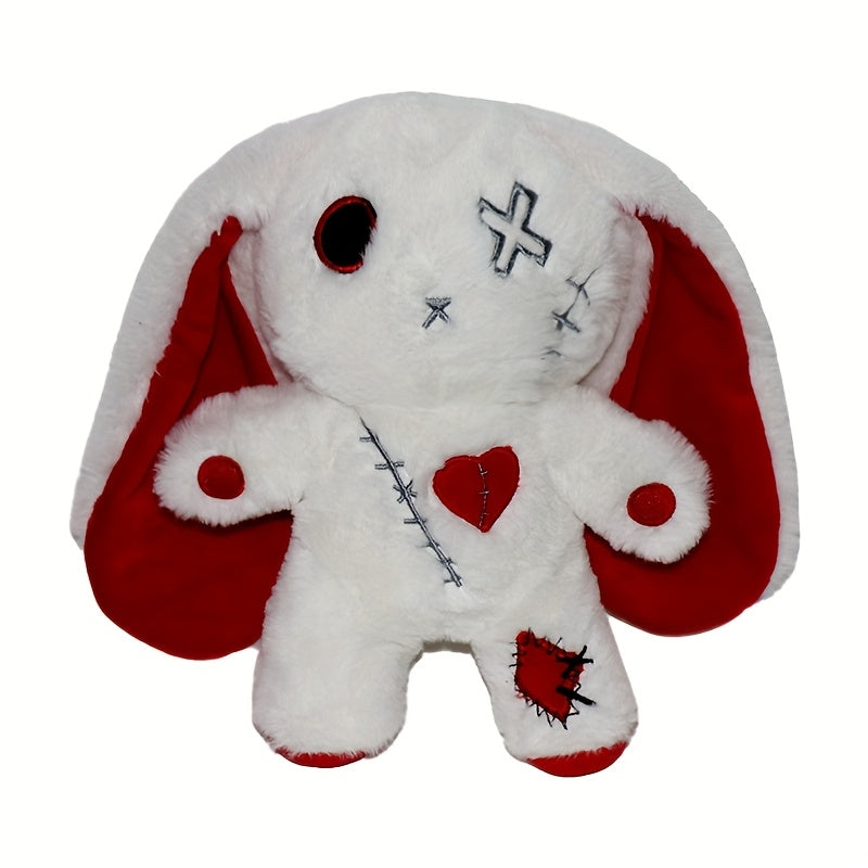 Cartoon Rabbit Plush Toy and Red Polyester Halloween Decor Gift