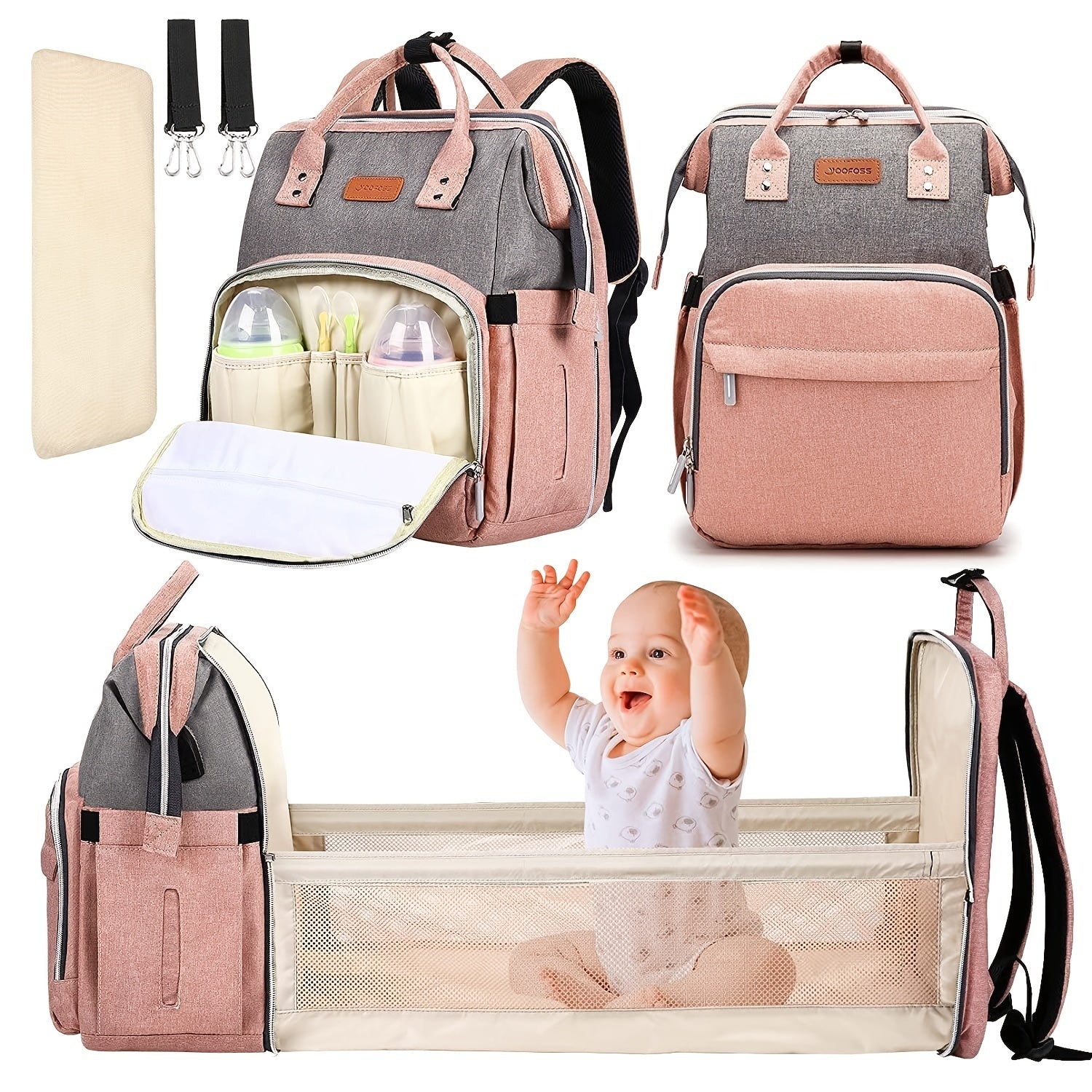 Large Capacity Foldable Mommy Bag Bed Waterproof Diaper Bag