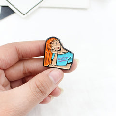 Zinc Alloy Cartoon Girl Brooch