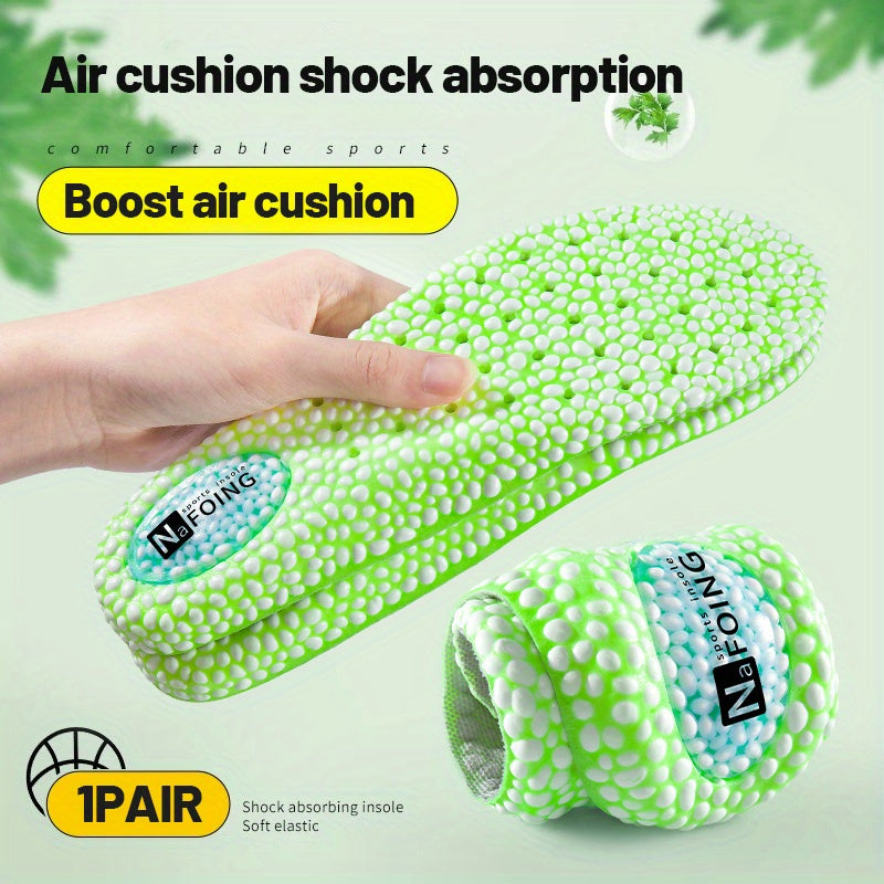 Green TPU Shock Absorption Sports Insoles Running Sneaker Pads