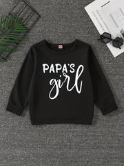 Girls' Papa's Girl Long Sleeve Sweatshirt Round Neck Pullover