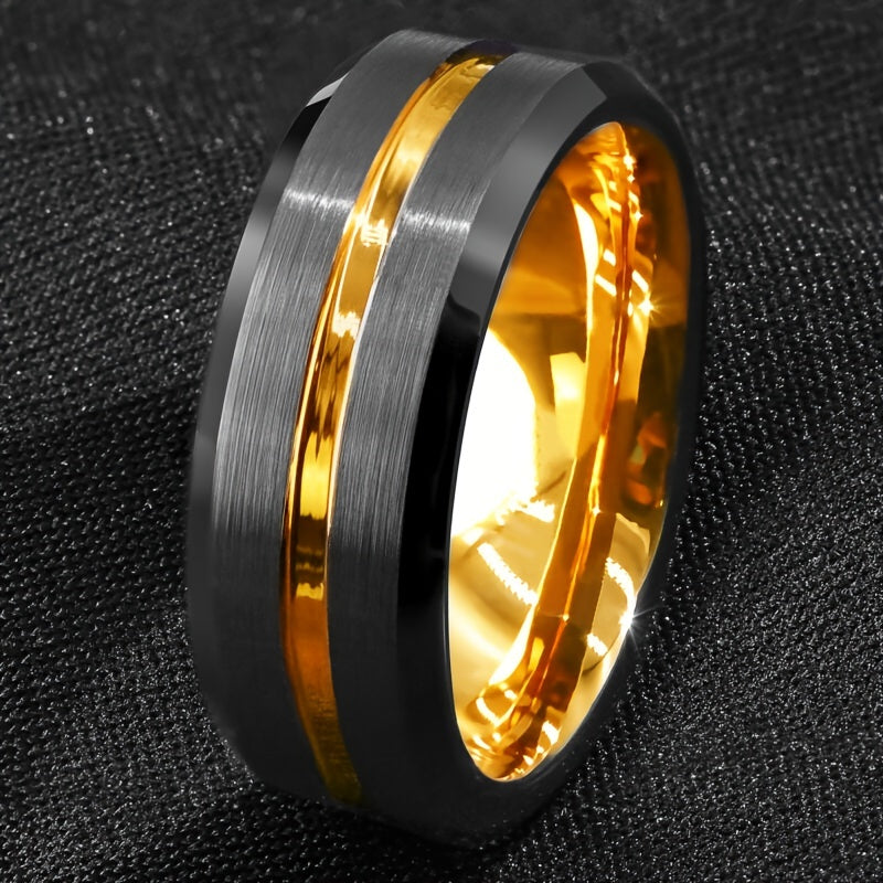 8mm Stainless Steel Brushed Ring