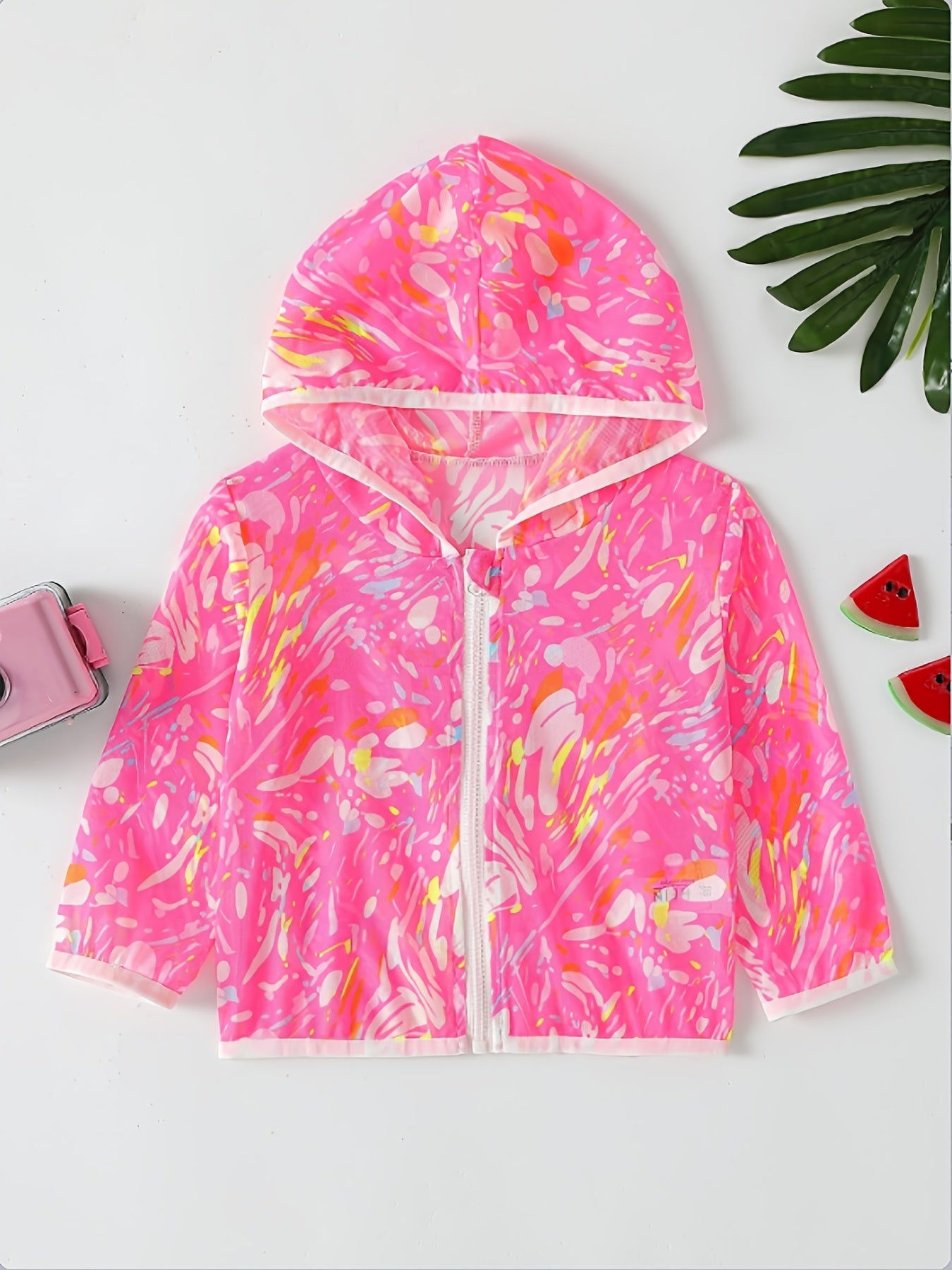 Baby Girls Hooded Sports Coat Mesh Breathable Sun Protection Windbreaker