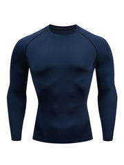Men's Compression Shirt Long Sleeve Base Layer Top for Workouts