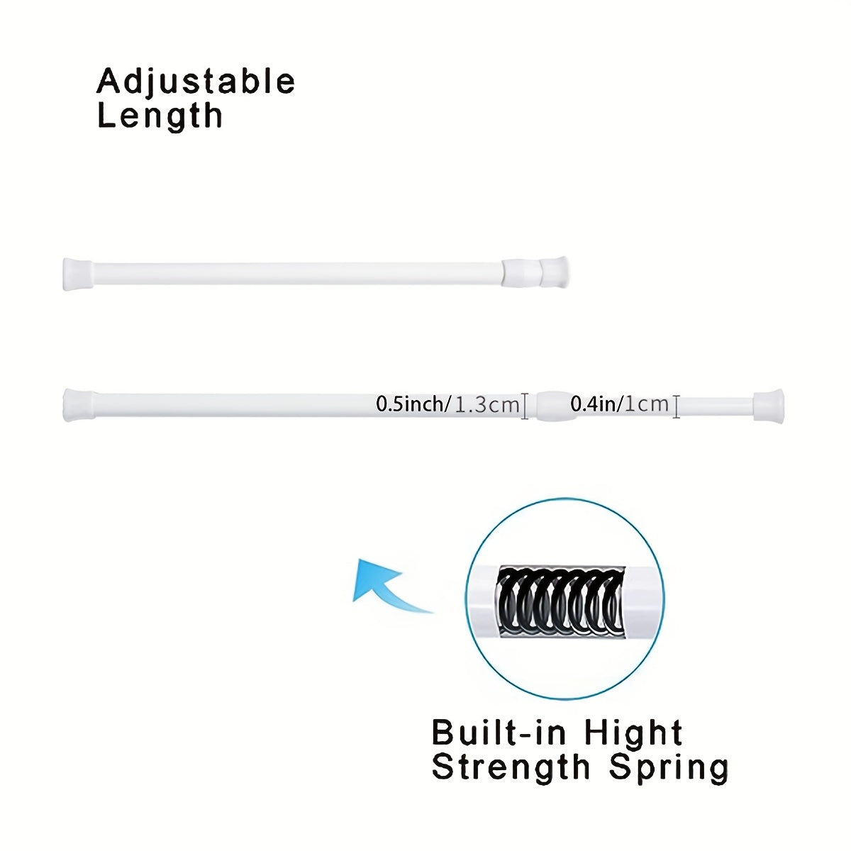 Multifunctional Telescopic Rod with Spring for Curtain, Shower, Coffee