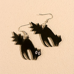 Scared Cat Funny Dangle Earrings Acrylic Jewelry