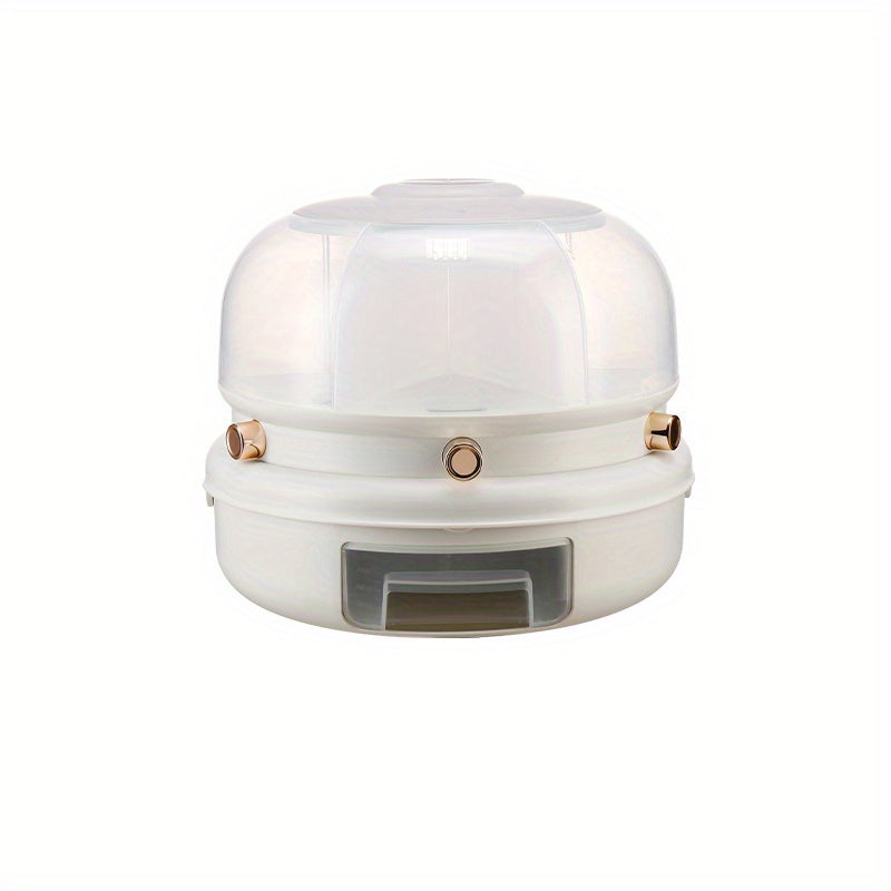 Rotating Double layer Rice Bucket Large Capacity Cereal Container