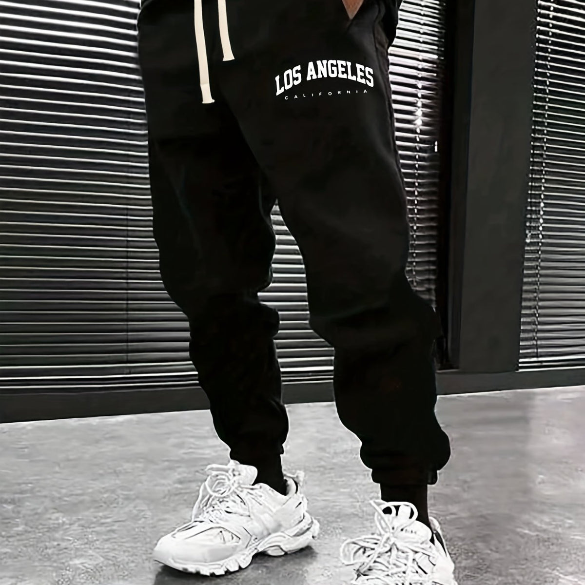 Men's LA Print Joggers Sweatpants Outdoor Spring Fall Stylish