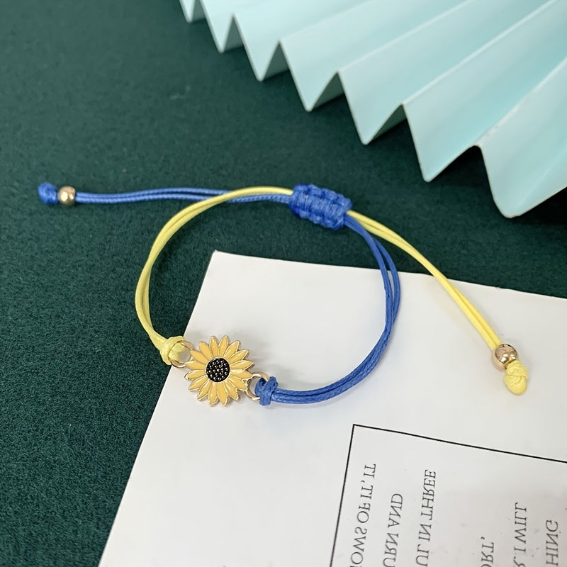 Sunflower Rope Bracelets for Women - Friendship Braided Bracelet