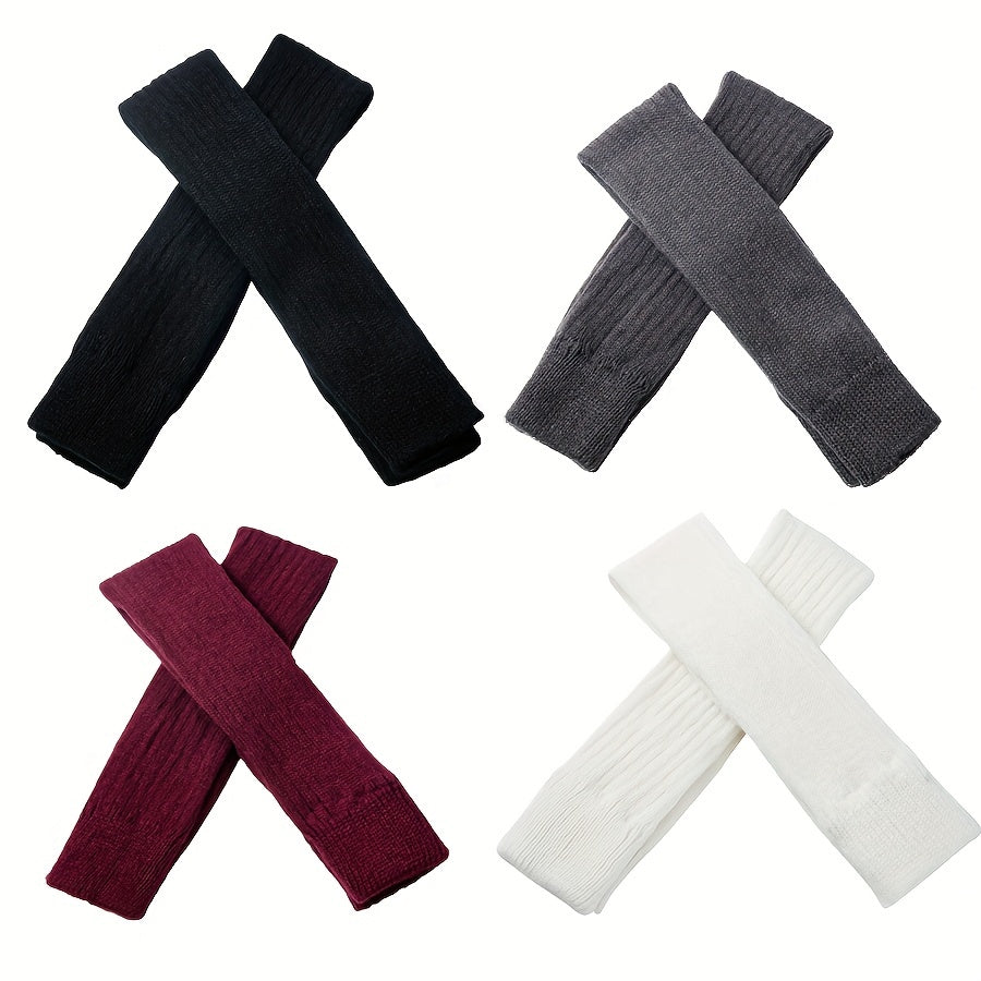 Striped Knit Leg Warmers Thigh High Socks