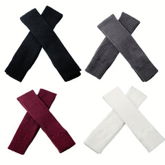 2 Pairs Knitted Thigh High Warm Socks Women's Stockings & Hosiery