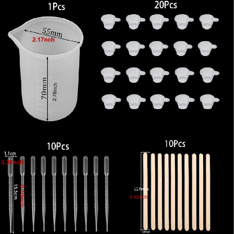 DIY Resin Jewelry Making Kit with Silicone Stir Stick & Disposable Cups
