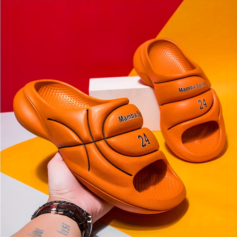 Men's Embossed Slides Non Slip Slippers - Indoor Outdoor Shoes