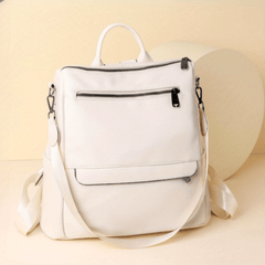 Large Capacity PU Leather School Backpack Casual Travel Bag