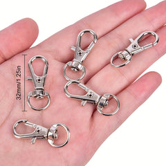 20pcs Stainless Steel Keychain DIY Hook Buckle Swivel Joint Key Chain Accessorie