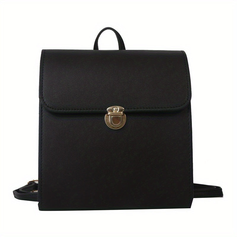 British Preppy Style Backpack with Buckle Decor