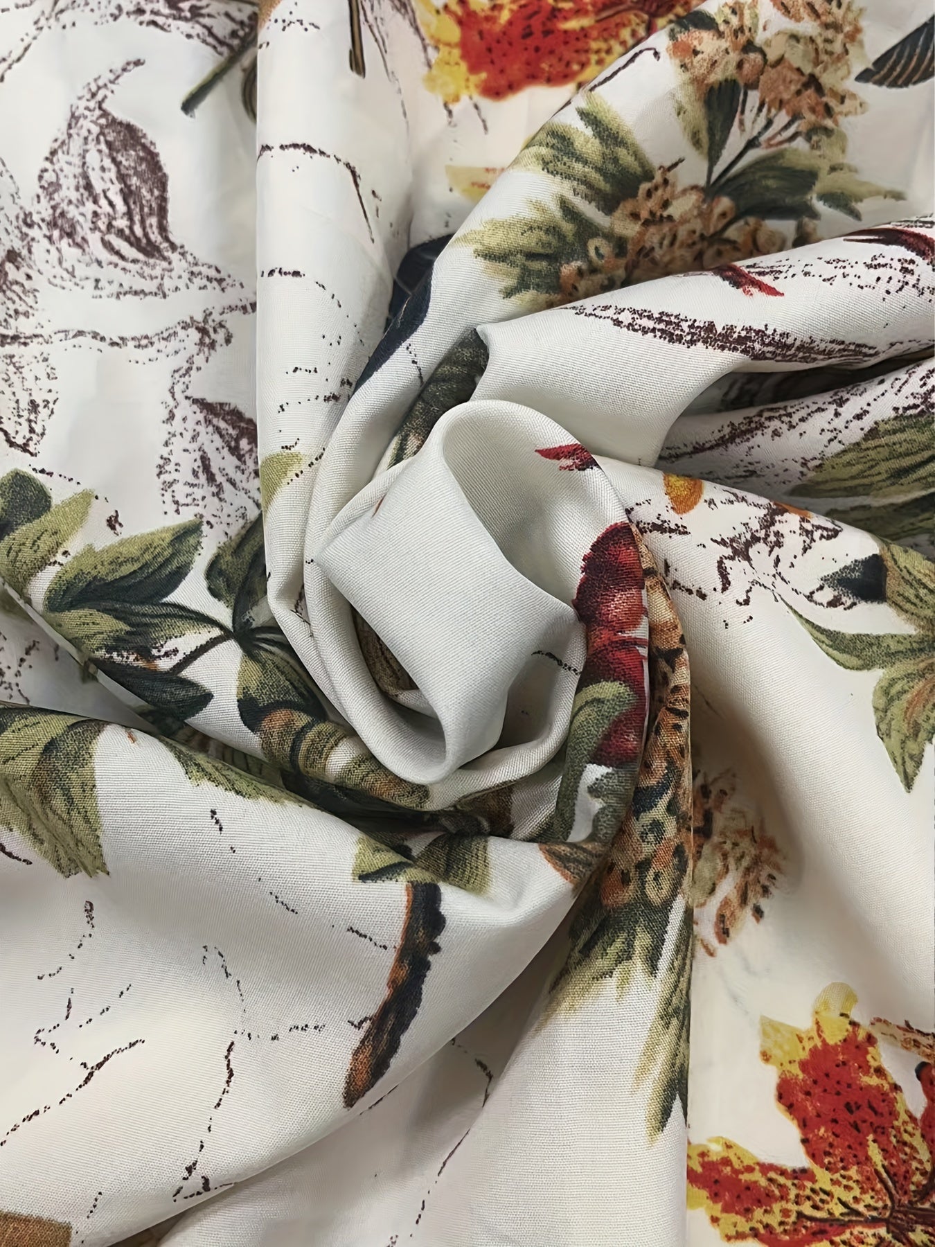 Leaf Print Button Up Blouse