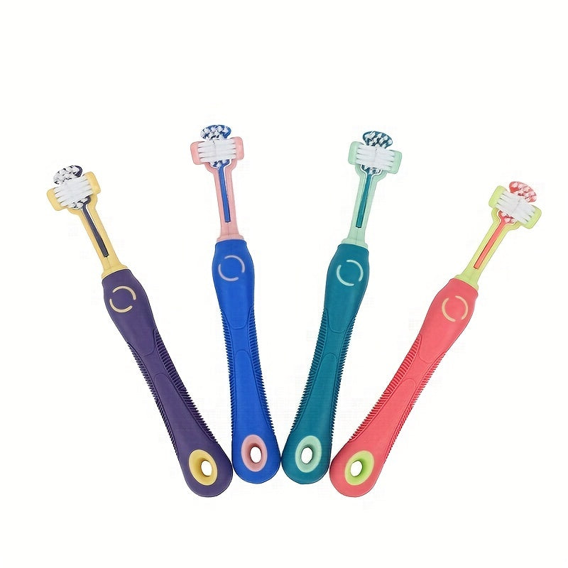 Pet Toothbrush for Teeth Cleaning, Bad Breath Care Supplies, 3-Sided Brush