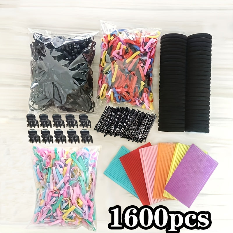 Women Hair Accessories Set Mini Hair Claw Rubber Band Elastic Ponytail Hair Tie