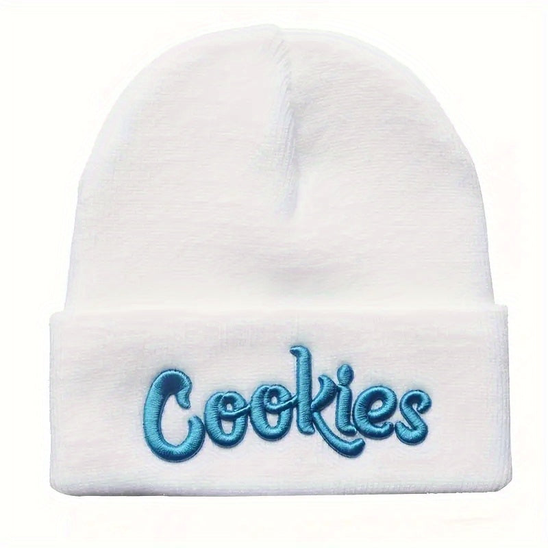 Letter Embroidery Cotton Beanie Solid Knit Hat Hip Hop Unisex Couple Skull Hats