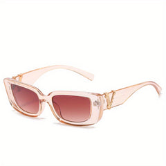Men's Retro Rectangle Frame Sunglasses UV 400 Protection
