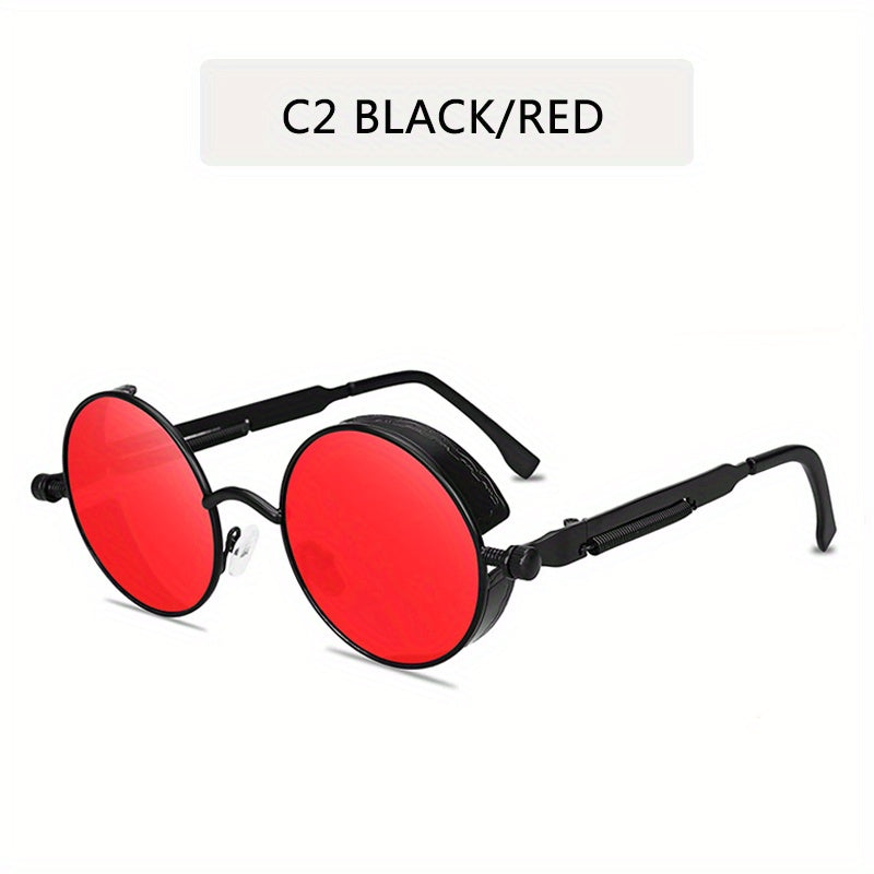 Steampunk Sunglasses Vintage Round Classic Mirrored Glasses