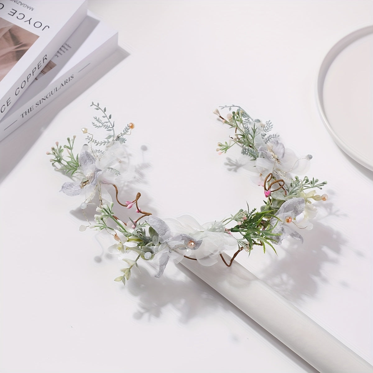 Flower Leaf Head Hoop Garland Headdress for Women Girls Wedding