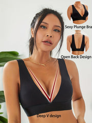 Wireless Plunge Bra Comfy & Breathable Stretch Intimates Women's Lingerie
