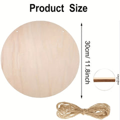 DIY Wooden Circle Sign Unfinished Blank Wood Slices Round Wood Hanging Sign
