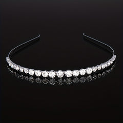 Rhinestone Decor Headband Metal Head Hoop Skinny Hair Band Glitter Headdress