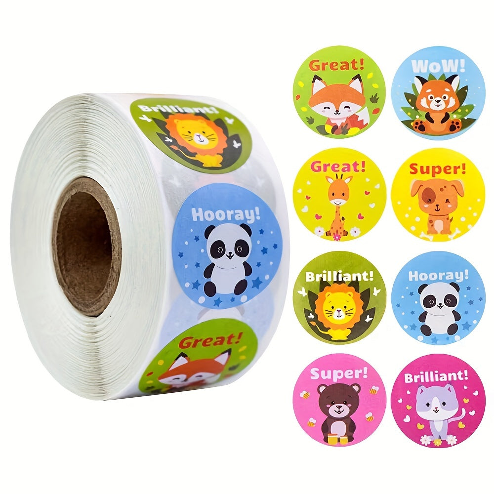 Animal Reward Stickers Adhesive Card Decorative Labels