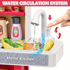 Kids Kitchen Play Set with Stove Sink and Play Food
